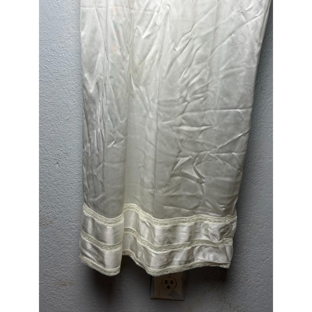 Vintage Kayser Slip Dress Women's Size 34 White Lace Nylon Dollette Balletcore - Picture 3 of 12